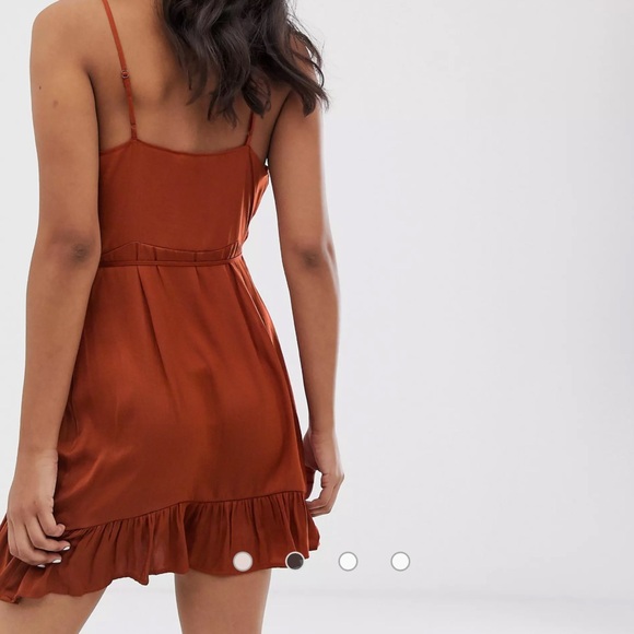 Free People Satin Wrap Mini Dress - Picture 3 of 8